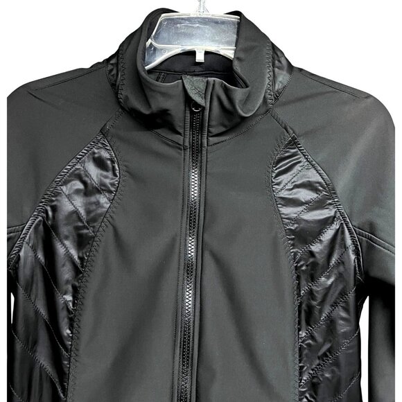 Lululemon Wind Runner Softshell Zip Up Black Athletic Jacket Pockets Sz 6 Logo - Picture 8 of 12